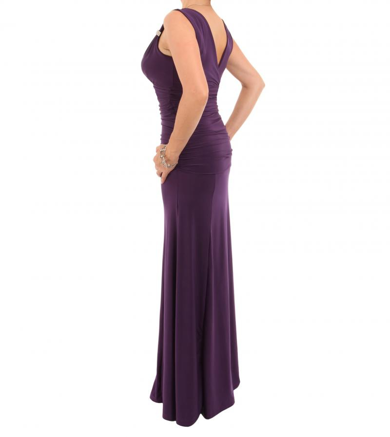 Purple Crystal Diamante Maxi Dress