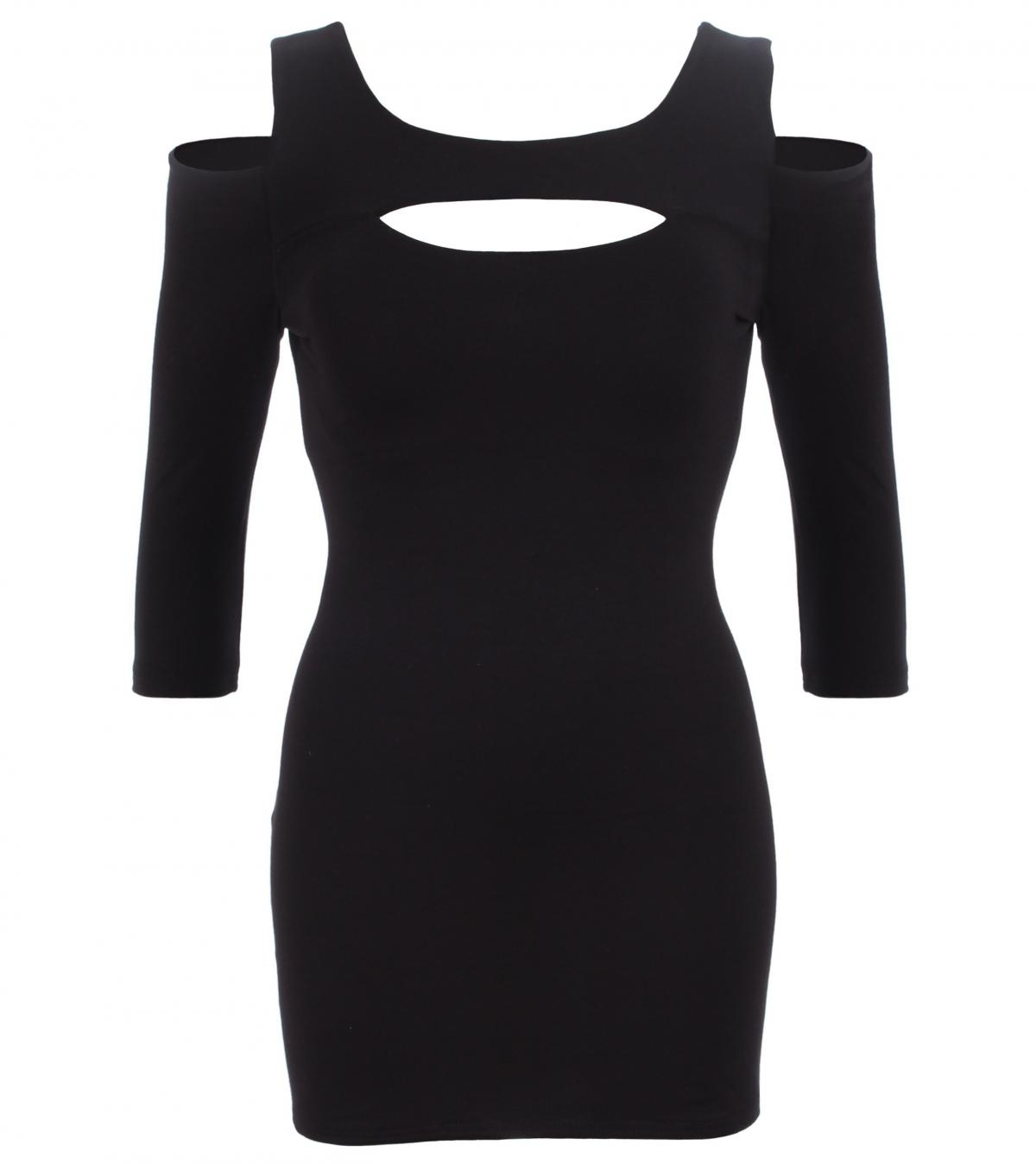 Black Cut Out Tunic Top