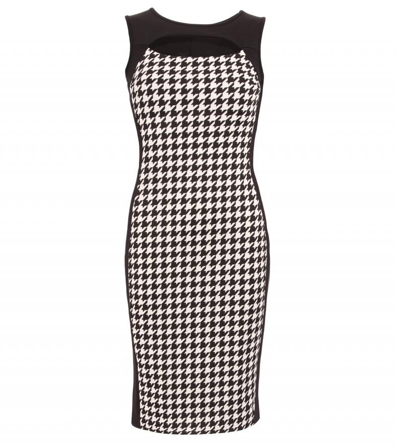 Dog Tooth Keyhole Dress