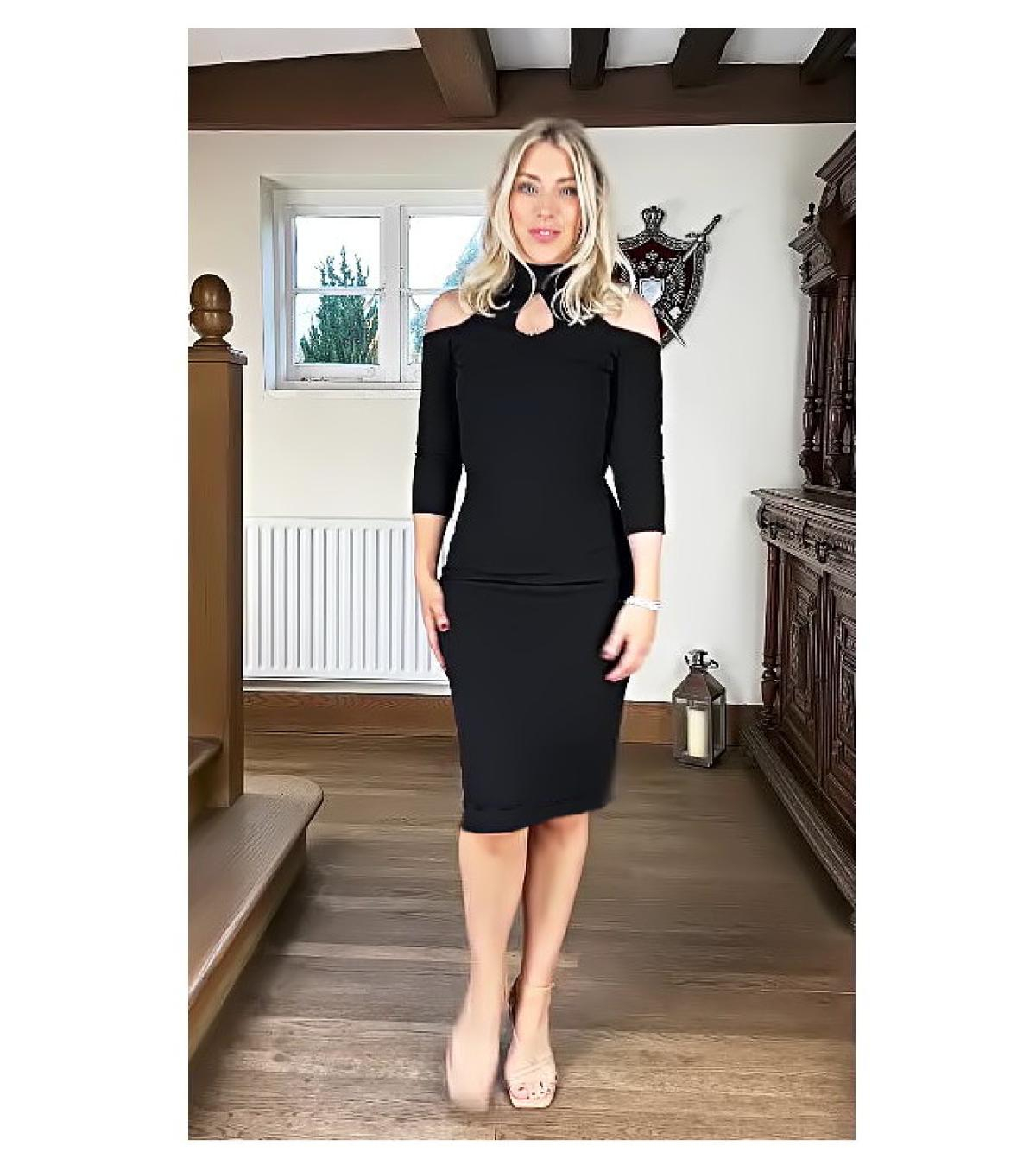 Black Cut Out Choker Dress