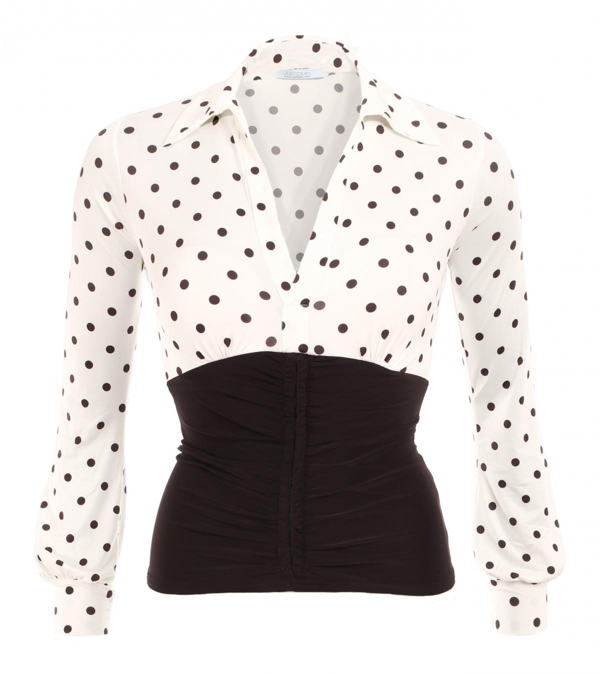Ivory Polka Dot Printed Corset Top