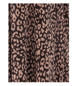 Animal Print V Neck Pleated Maxi Dress