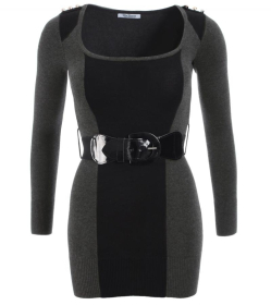 Grey and Black Scoop Neck Jumper