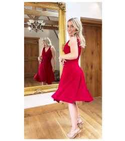 Red Grecian Style Dress