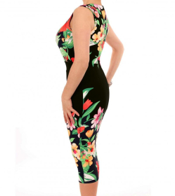 Black and Red Floral Shift Dress