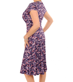 Purple Ditsy Print Tea Dress