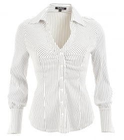 Black and White Pin Stripe Stretchy Shirt