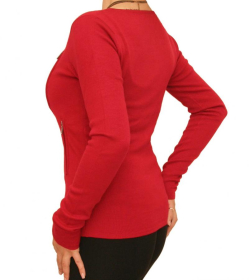 Red Biker Style Zip Up Cardigan