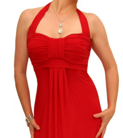 Red Elegant Full Length Evening Dress