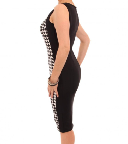 Dog Tooth Keyhole Dress