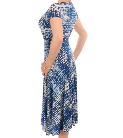 Blue Printed Fit and Flare Dress