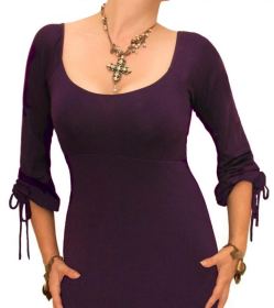 Dark Purple Scoop Neck Maxi Dress