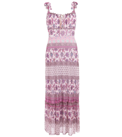 Paisley Print Mesh Maxi Dress