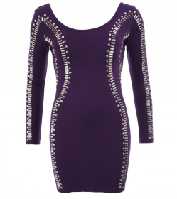 Purple Silver Beaded Mini Dress/Top