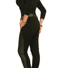 Black Biker Style Skinny Jeggings