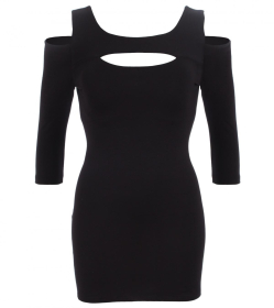 Black Cut Out Tunic Top