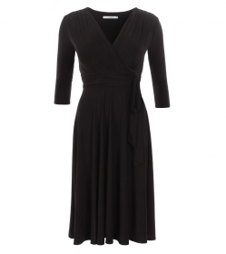 Black Fit & Flare Tie Detail Dress