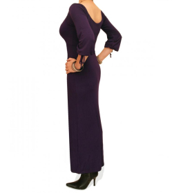 Dark Purple Scoop Neck Maxi Dress