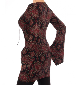 Paisley Print Lace Up Bell Sleeve Top