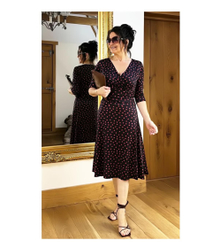 Black and Red Hearts Fit & Flare Dress