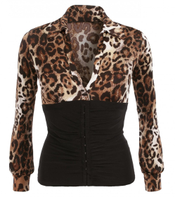Animal Print Corset Stretchy Top