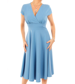 Cornflower Blue Fit and Flare Dress