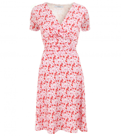 Red and Pink Floral Fit and Flare Dress