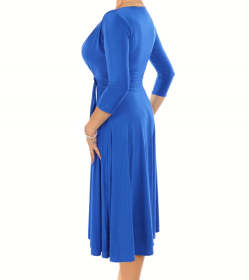 Royal Blue Fit & Flare Tie Detail Dress