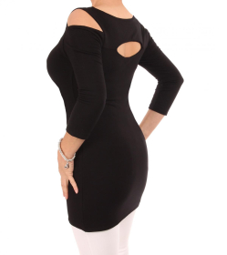 Black Cut Out Tunic Top