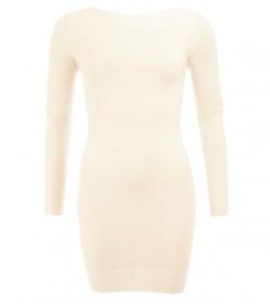 Ivory Cut Out Bow Detail Tunic Jumper