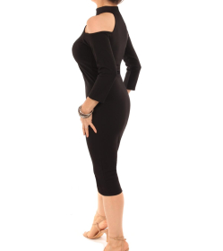 Black Cut Out Choker Dress