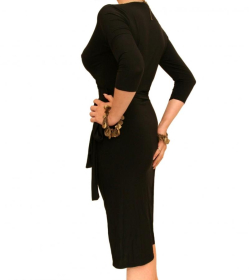 Black Elegant Wrap Dress