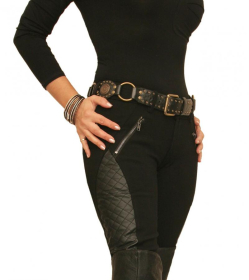 Black Biker Style Skinny Jeggings