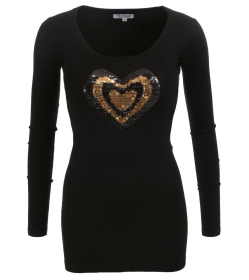 Black and Gold Sequin Heart Jumper