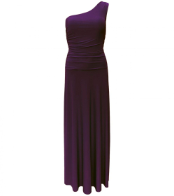 Purple One Shoulder Long Evening Dress