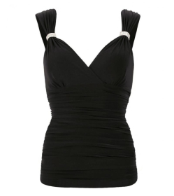 Black Crystal Diamante Top