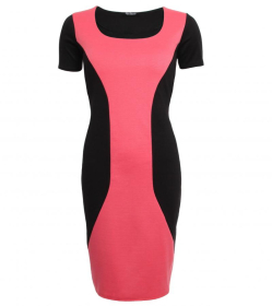 Coral Block Colour Shift Dress