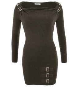 Grey off the Shoulder Buckle Jumper