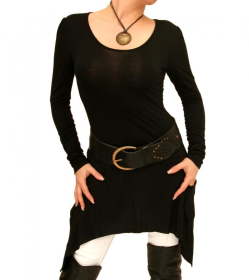 Black Waterfall Tunic Top