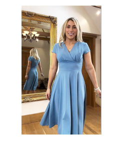 Cornflower Blue Fit and Flare Dress