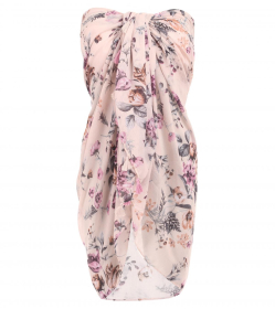 Vintage Rose Pink Floral Scarf / Sarong