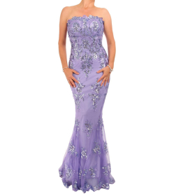 Lilac Sequin Strapless Maxi Dress - Tall