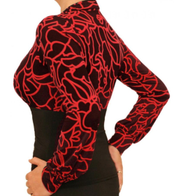 Red Squiggle Print Corset Top