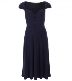 Navy Blue Sweetheart Neckline Dress
