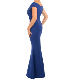 Cobalt Blue Bardot Fishtail Maxi Dress - Tall