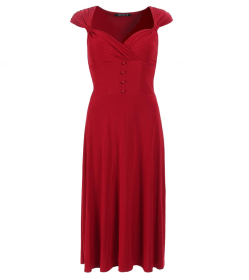 Red Sweetheart Neckline Dress
