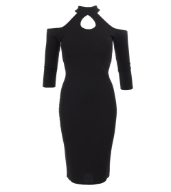 Black Cut Out Choker Dress