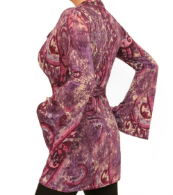 Purple and Pink Bell Sleeve Wrap Top