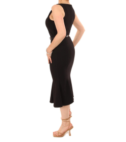 Black Sleeveless Panelled Pencil Dress