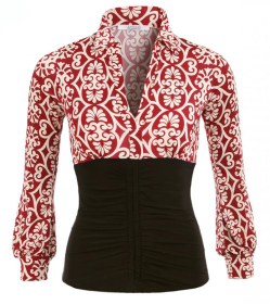 Wine and Ivory Printed Corset Top